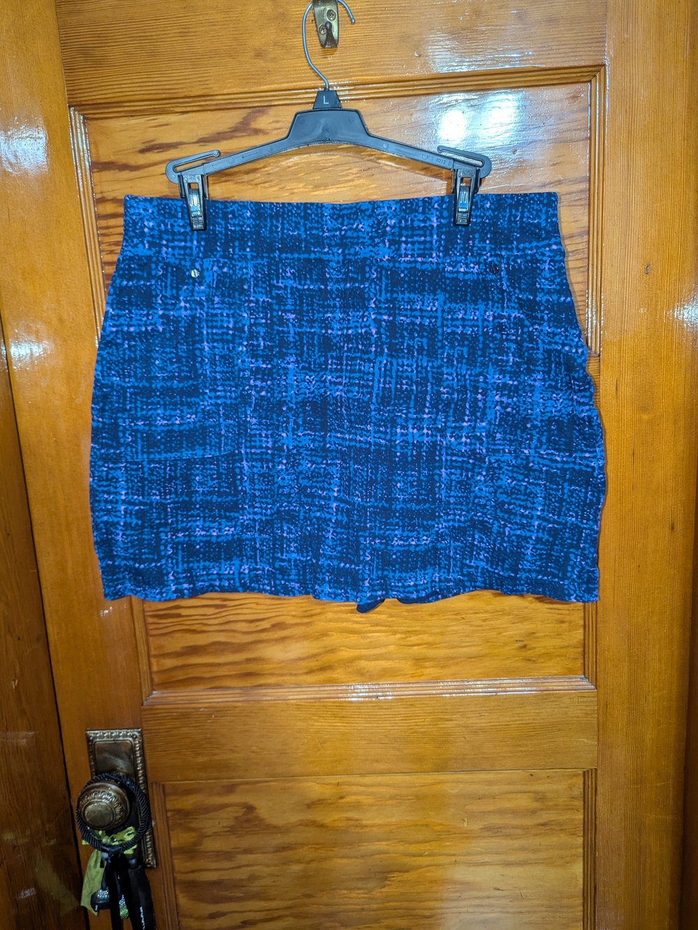 Jones New York Blue Tweed Mini Skirt